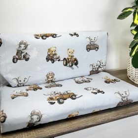   Bélelt lepedő bölcsis/ovis fektetőre 56×135 cm – Munkás mancsok mintával, gumis rögzítéssel