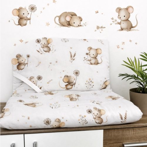 Bélelt lepedő bölcsis/ovis fektetőre 56×130 cm (óvodai derékalj) – Pitypangos egérkés