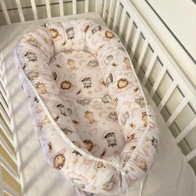 Babafészek – bébi állatkák rózsaszín, 100% pamut