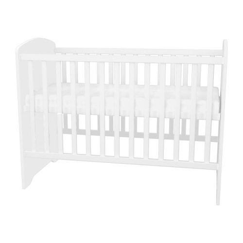 Timba Erik 60×120 cm zárt végű kiságy ágyneműtartóval – ezüst/fehér, stabil és praktikus babaágy