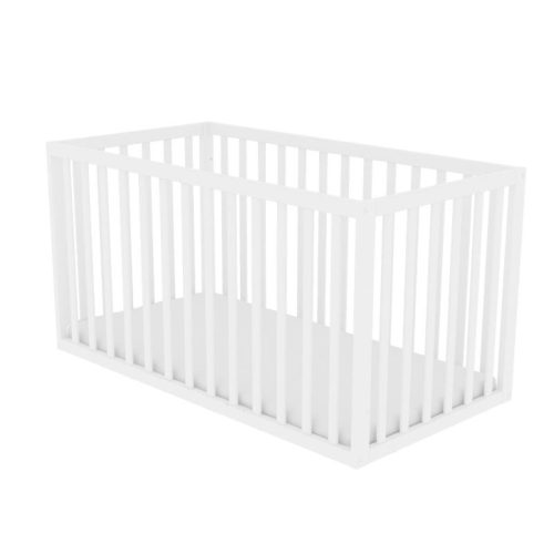 Timba Felix 60×120 cm járókává alakítható kiságy – fehér, 2 az 1-ben babaágy megoldás