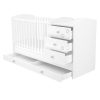 Timba Félix 60×120 cm kombinált kiságy 3 fiókkal – fehér/csillagos, pelenkázós és junior ággyá alakítható kivitel