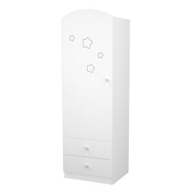   Timba Félix szekrény bal elem – fehér/csillagos, moduláris babaszoba tároló