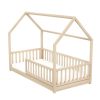Timba házikóágy gyerekeknek, stabil fa ágy játékos házikó kialakítással