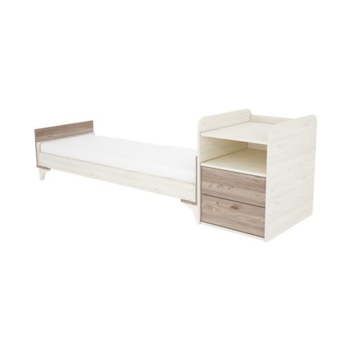 Timba Kloé 60×120 cm kombinált kiságy 2 fiókkal – krém/fűz, pelenkázós és junior ággyá alakítható kivitel