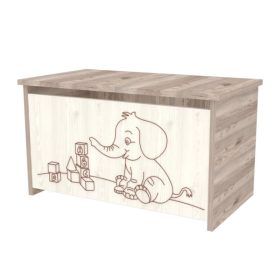   Timba krém/fűz játéktároló ládika – fedeles babaszoba tároló