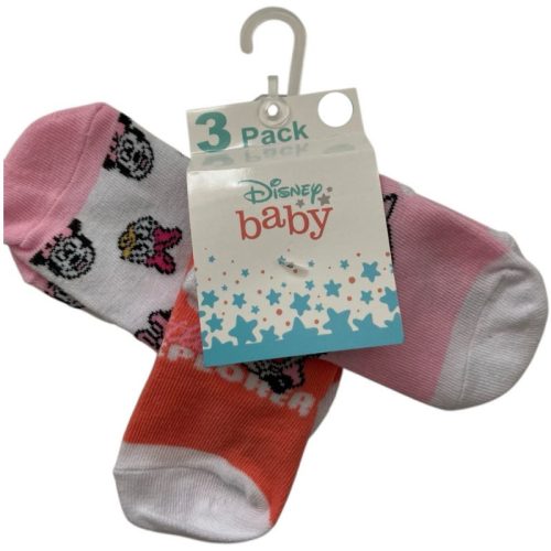 Disney zokni - 3 db a csomagban - Minnie 0-6 hó - rózsa