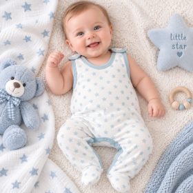 Baba rugdalózó New Baby Classic csillag mentakék - 68