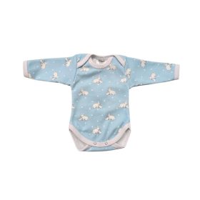 Body - hosszú ujjas - halványkék pöttyös nyuszi - 74-es