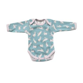 Body - hosszú ujjas - zöld ugró nyuszi - 68-as