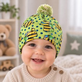 Bojtos babasapka 44 cm – zöld mintás