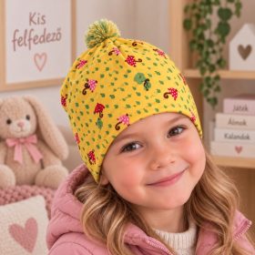 Bojtos babasapka 52 cm – sárga mintás