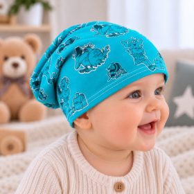 Trottyos babasapka 44 cm – Pom-Pom és Picur, kék
