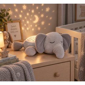   Lorelli Night Light éjszakai fény – Sleeping Elephant, zenélő plüss éjjeli lámpa babáknak