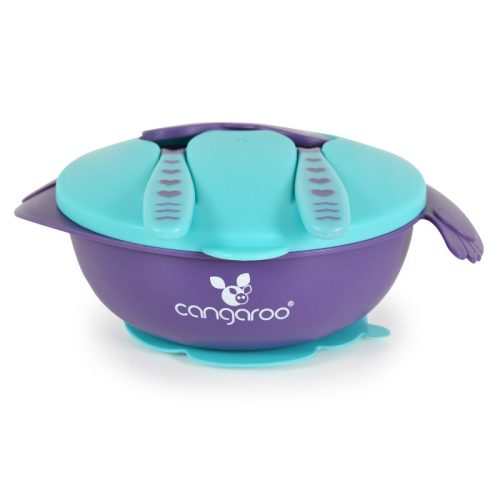 CANGAROO Jelly tál szett villával, kanállal, kék