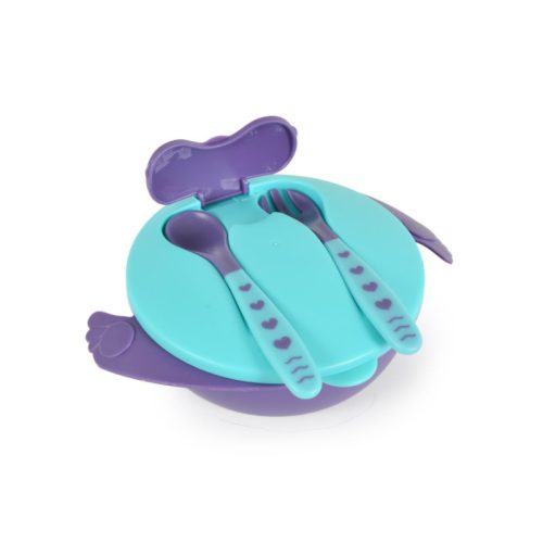 CANGAROO Jelly tál szett villával, kanállal, kék