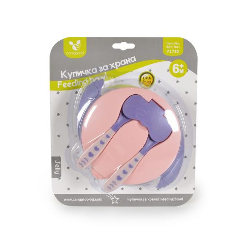 CANGAROO Jelly tál szett villával, kanállal, pink