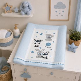 Softy puha pelenkázólap 70×50 cm – Cuki állatok kék