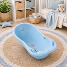   Fürdető kád 102 cm – erdei őzike mintával, kék babakád