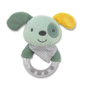 Lorelli Toys karikás plüss csörgő – zöld kutya