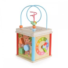   Moni Toys fa activity kocka órával – többfunkciós fejlesztő játék babáknak
