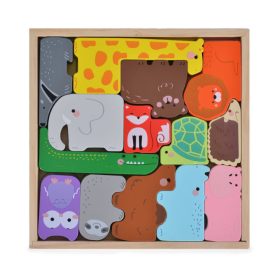   Moni Toys fa állatos kirakó 15 db – készségfejlesztő puzzle gyerekeknek