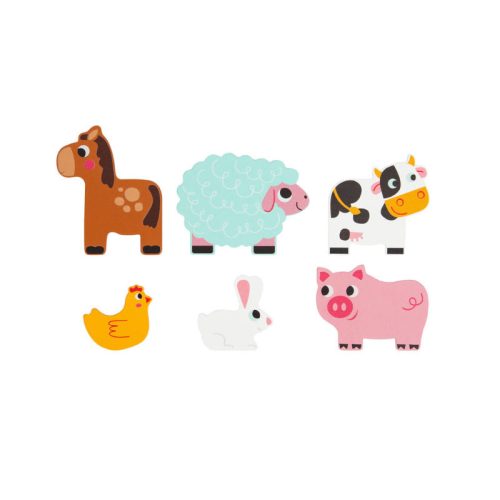 TOOKY Toy fa farm puzzle 7 db-os szett – készségfejlesztő kirakó játék babáknak