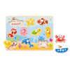 TOOKY Toy fogantyús fa puzzle tengeri állatok 10 db – készségfejlesztő kirakó babáknak