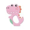 Baby Care szilikon rágóka – Dino Lucky Pink