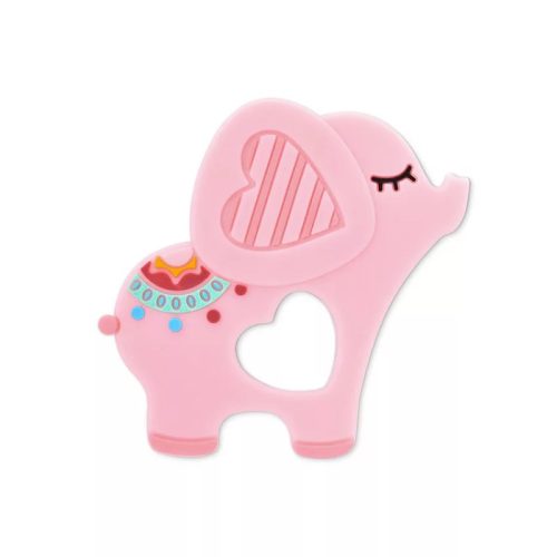 Baby Care szilikon rágóka – Elephant Lucky Pink