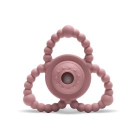   Lorelli természetes szilikon csörgő-rágóka – deep pink színben