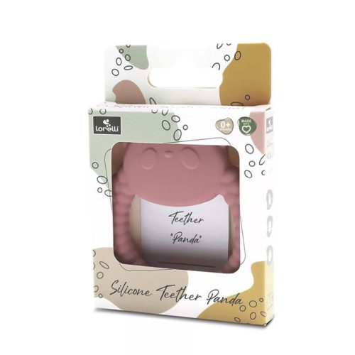 Lorelli Panda természetes szilikon rágóka – Deep Pink