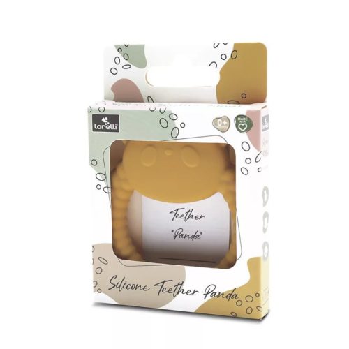 Lorelli Panda természetes szilikon rágóka – Yellow