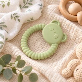 Lorelli Panda természetes szilikon rágóka – Fresh Green