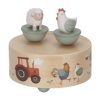 Little Dutch Little Farm mozgó figurás zenedoboz – fa zenélő bébijáték