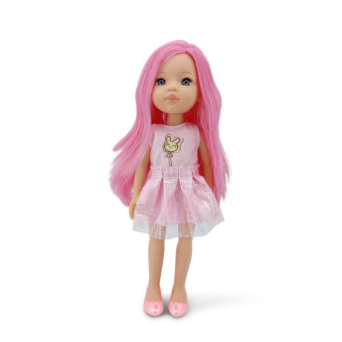 Pretty Girl 33 cm-es baba – rózsaszín hajú játékbaba gyerekeknek