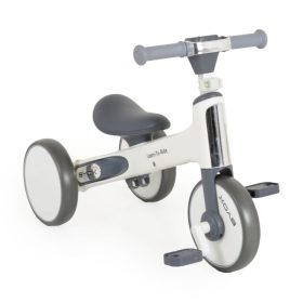   BYOX Learn to Ride 2 az 1-ben mini futóbicikli és 3 kerekű tricikli – összecsukható, fehér, első lámpával