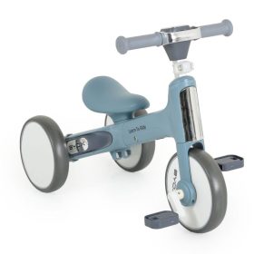   BYOX Learn to Ride 2 az 1-ben mini futóbicikli és 3 kerekű tricikli – összecsukható, kék, első lámpával