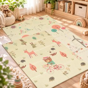   Moni Toys nagy méretű szivacs játszószőnyeg babáknak – erdei állatkák, 120x180 cm