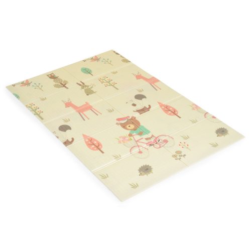 Moni Toys nagy méretű szivacs játszószőnyeg babáknak – erdei állatkák, 120x180 cm