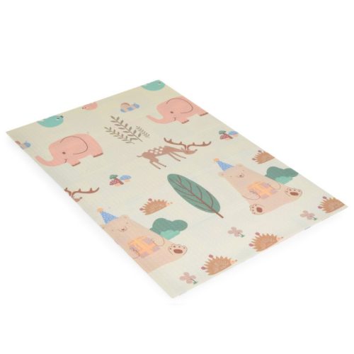 Moni Toys XPE ÚJ pasztell összecsukható játszószőnyeg 120×180 cm – Forest / elefántos, puha és biztonságos játékfelület