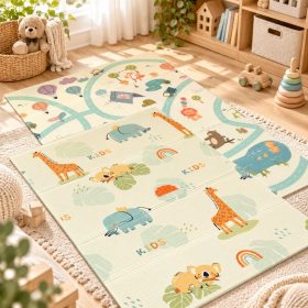   Moni Toys nagy méretű szivacs játszószőnyeg babáknak – színes állatkák, 120x180 cm
