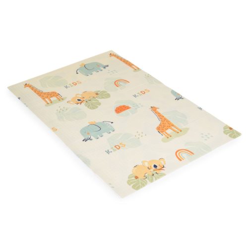 Moni Toys nagy méretű szivacs játszószőnyeg babáknak – színes állatkák, 120x180 cm