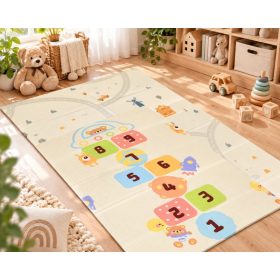   Moni Toys nagy méretű szivacs játszószőnyeg babáknak – 120 × 180 cm, számok és házak