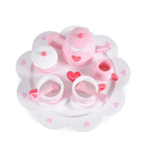 Moni Toys fa teás készlet 12 db – szerepjáték teázó szett gyerekeknek