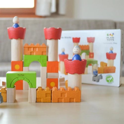 PlanToys kastély építőkockák – kreatív fajáték gyerekeknek