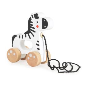   Tooky Toy húzható fa zebra fajáték – mozgásfejlesztő játék, 18 hó+