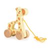 Tooky Toy húzható fa zsiráf fajáték – sárga mozgásfejlesztő játék, 18 hó+