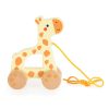 Tooky Toy húzható fa zsiráf fajáték – sárga mozgásfejlesztő játék, 18 hó+