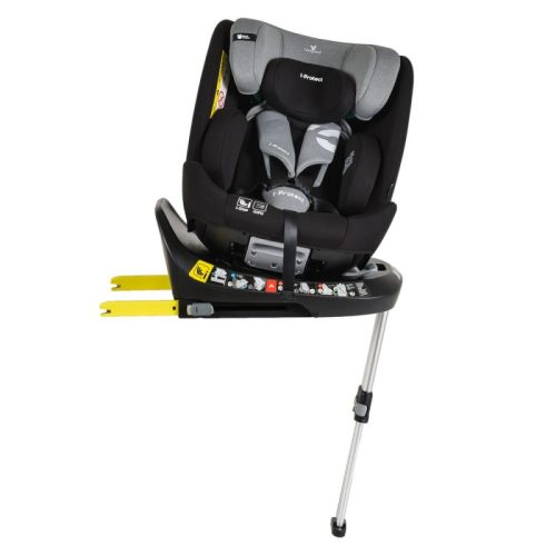 Cangaroo i-PROTECT autósülés 40–150 cm – támasztólábbal, 360°-ban forgatható, Steel/szürke